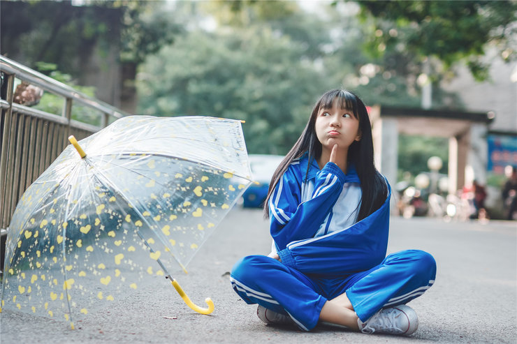 校服少女摄影写真 素颜不化妆主要靠颜值