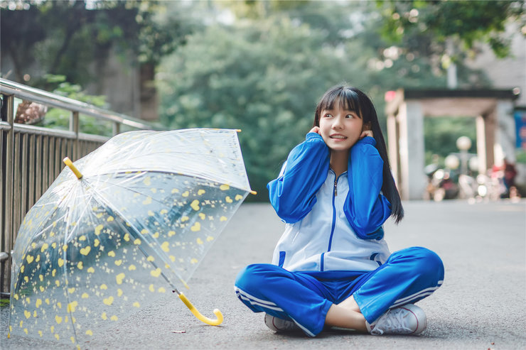 校服少女摄影写真 素颜不化妆主要靠颜值